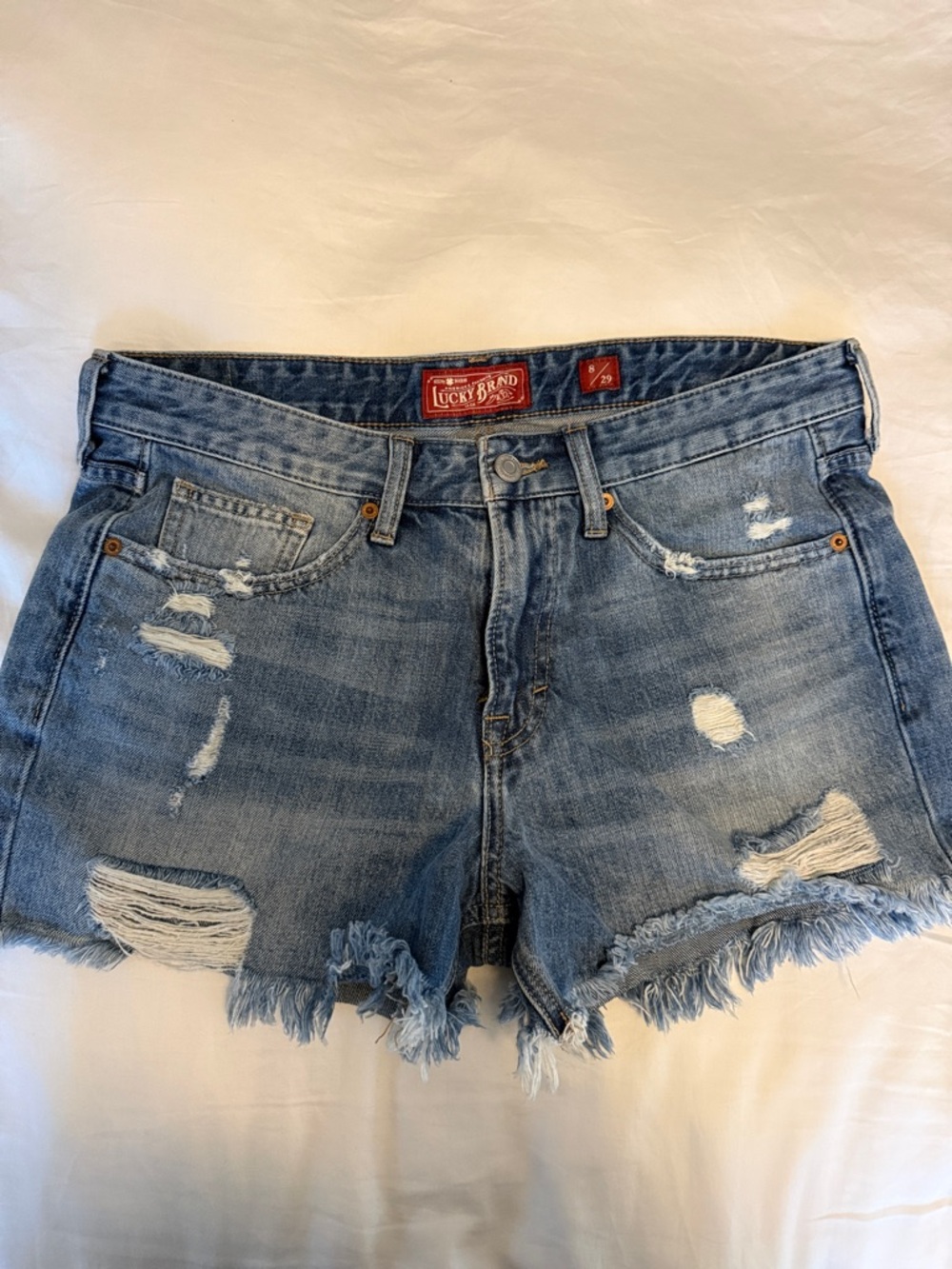 Lucky Brand Boyfriend Short Distressed Denim Cutoff Shorts
